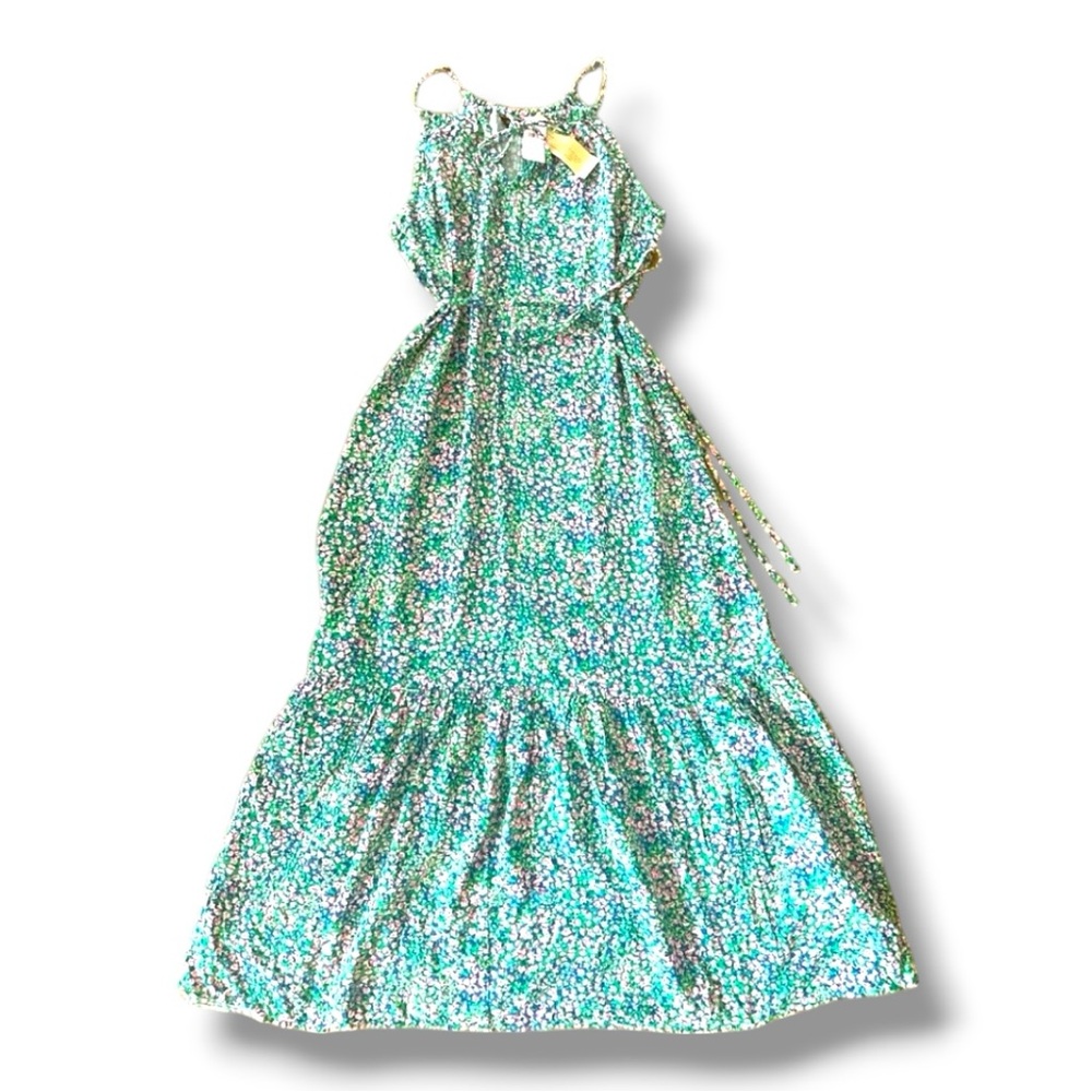 Banana Republic PETITE HALTER MAXI DRESS Clover Green Size Small NWT